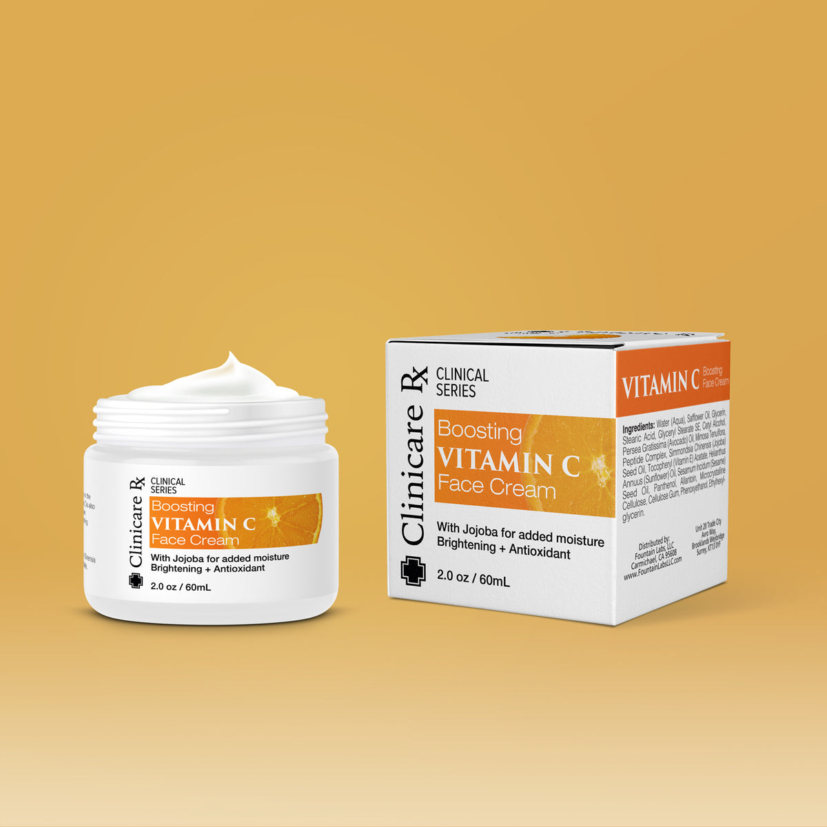 フェイスクリーム c Clinicare Rx Brightening Vitamin C Facial Cream 2oz